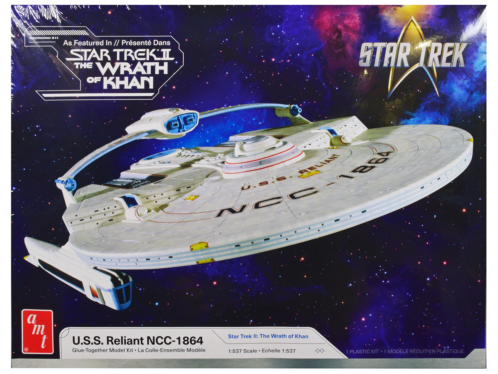 Skill 2 Model Kit U.S.S. Reliant NCC-1864 Space Craft "Star Trek II: The Wrath of Khan" (1982) Movie 1/537 Scale Model by AMT free shipping USA