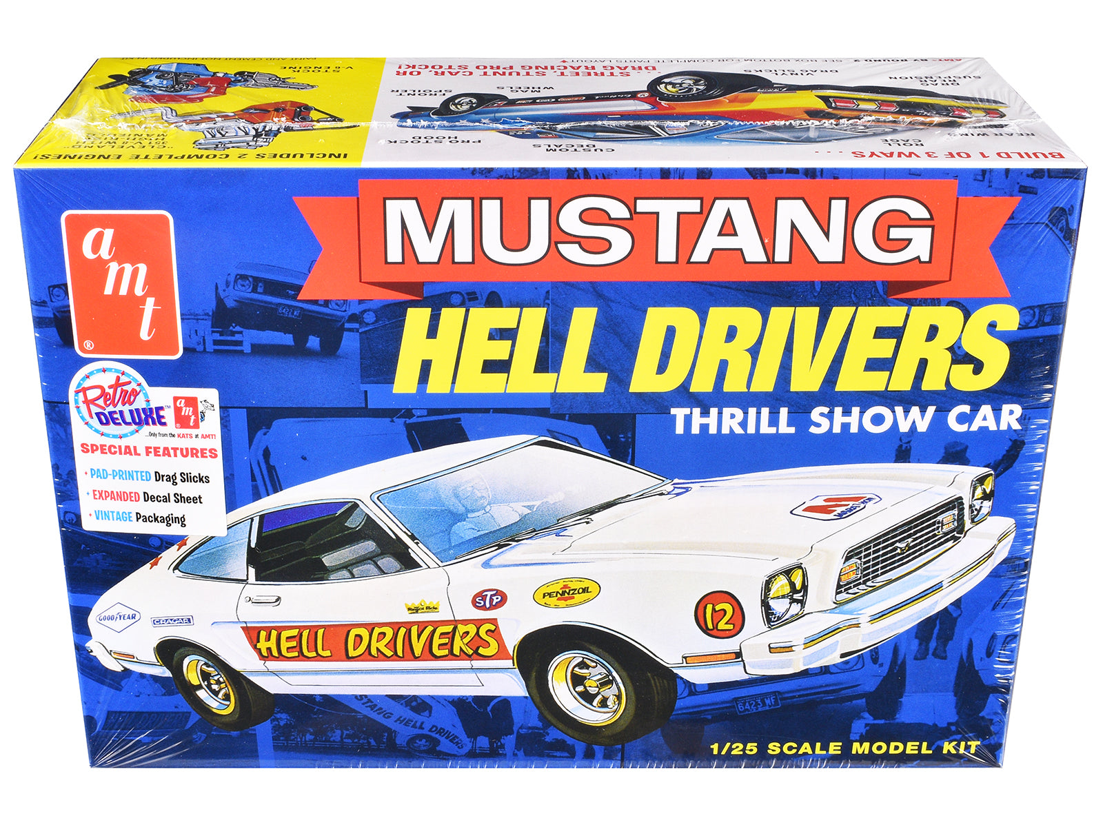 Skill 2 Model Kit 1977 Ford Mustang "Hell Drivers" Thrill Show Car 1/25 Scale Model by AMT free shipping USA