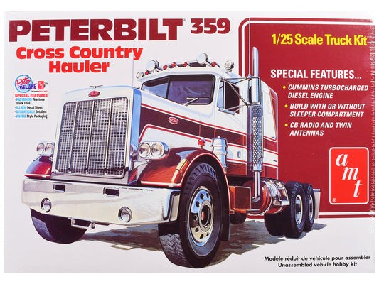 Skill 3 Model Kit Peterbilt 359 "Cross Country Hauler" 1/25 Scale Model by AMT free shipping USA
