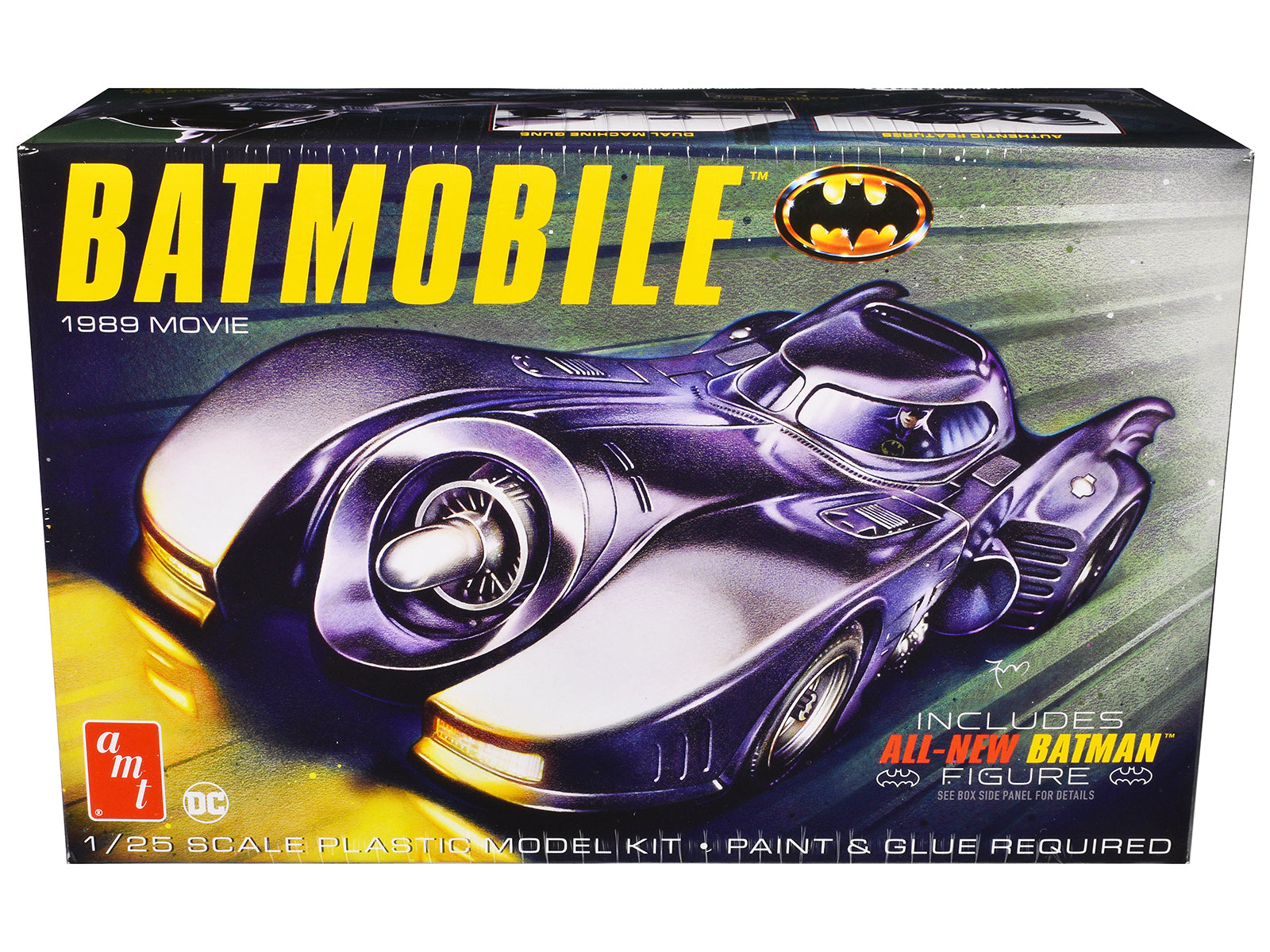Skill 2 Model Kit Batmobile with Seated Batman Figure "Batman" (1989) Movie 1/25 Scale Model by AMT free shipping USA