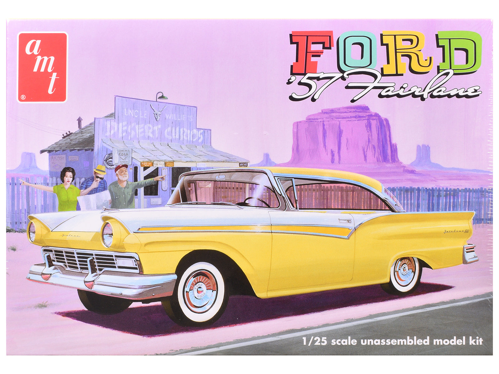 Skill 2 Model Kit 1957 Ford Fairlane Hardtop 3-in-1 Kit 1/25 Scale Model by AMT free shipping USA