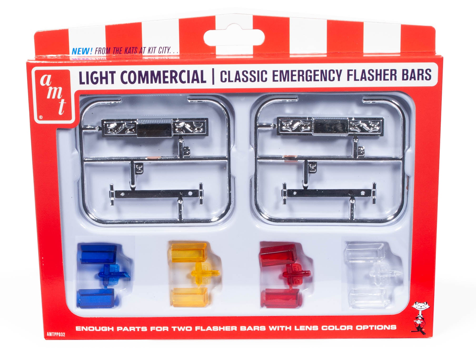 Skill 2 Model Kit Light Commercial Classic Emergency Flasher Bars Set of 10 pieces for 1/25 Scale Model by AMT free shipping USA