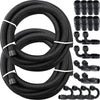 VEVOR 8AN Fuel Line, 20 Pcs 8AN Fuel Hose Kit, 32.8Ft BK Nylon Stainless Steel Braided Oil Line Hose, NBR CPE Synthetic Rubber AN8 Gas Line, 8AN Universal Fitting Adapter Set with Aluminum Hose End - Premium Fuel Line Kit from VEVOR - Just $135.99! Shop now at Rapidvehicles