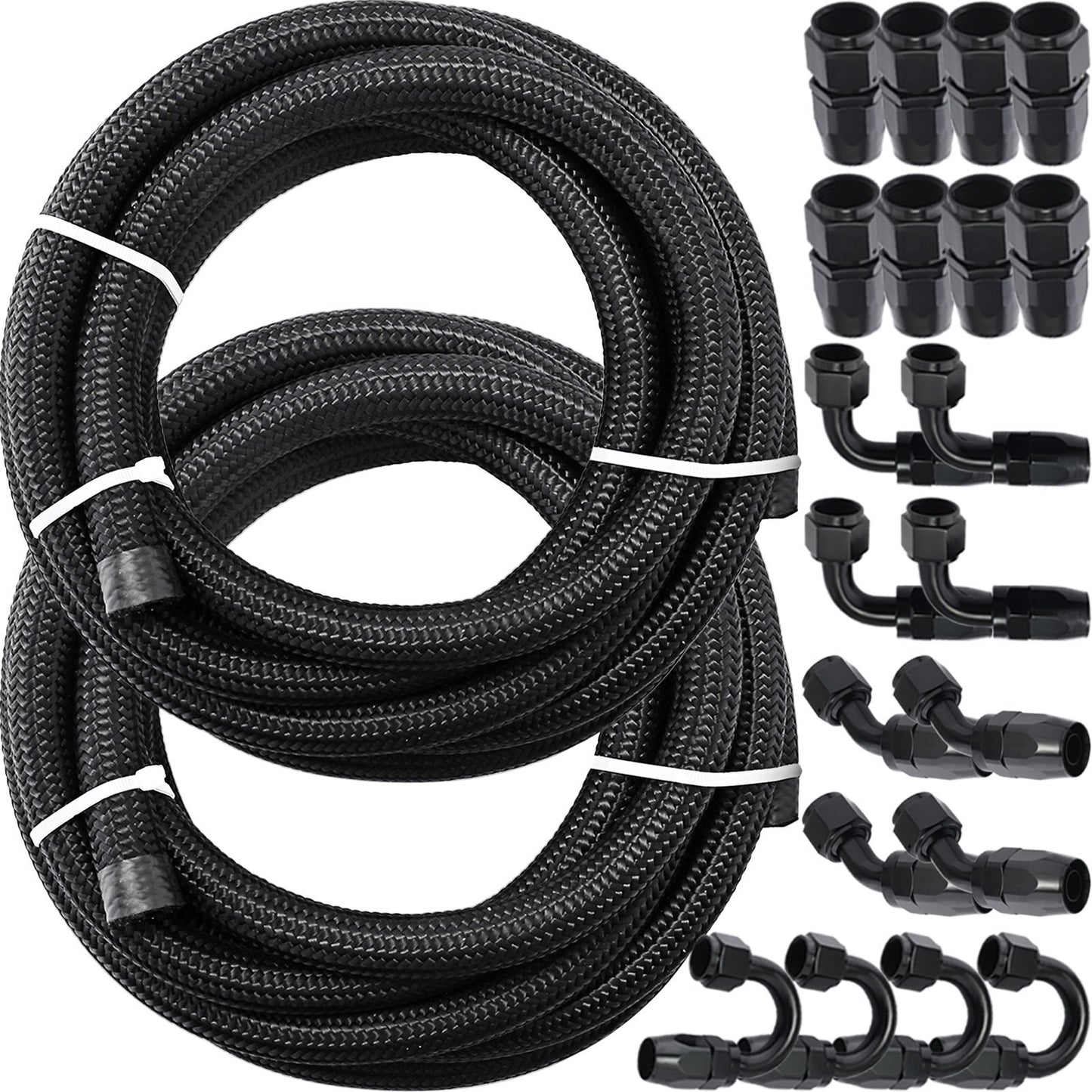 VEVOR 8AN Fuel Line, 20 Pcs 8AN Fuel Hose Kit, 32.8Ft BK Nylon - Premium Fuel Line Kit from VEVOR - Just $142.40! Shop now at Rapidvehicles