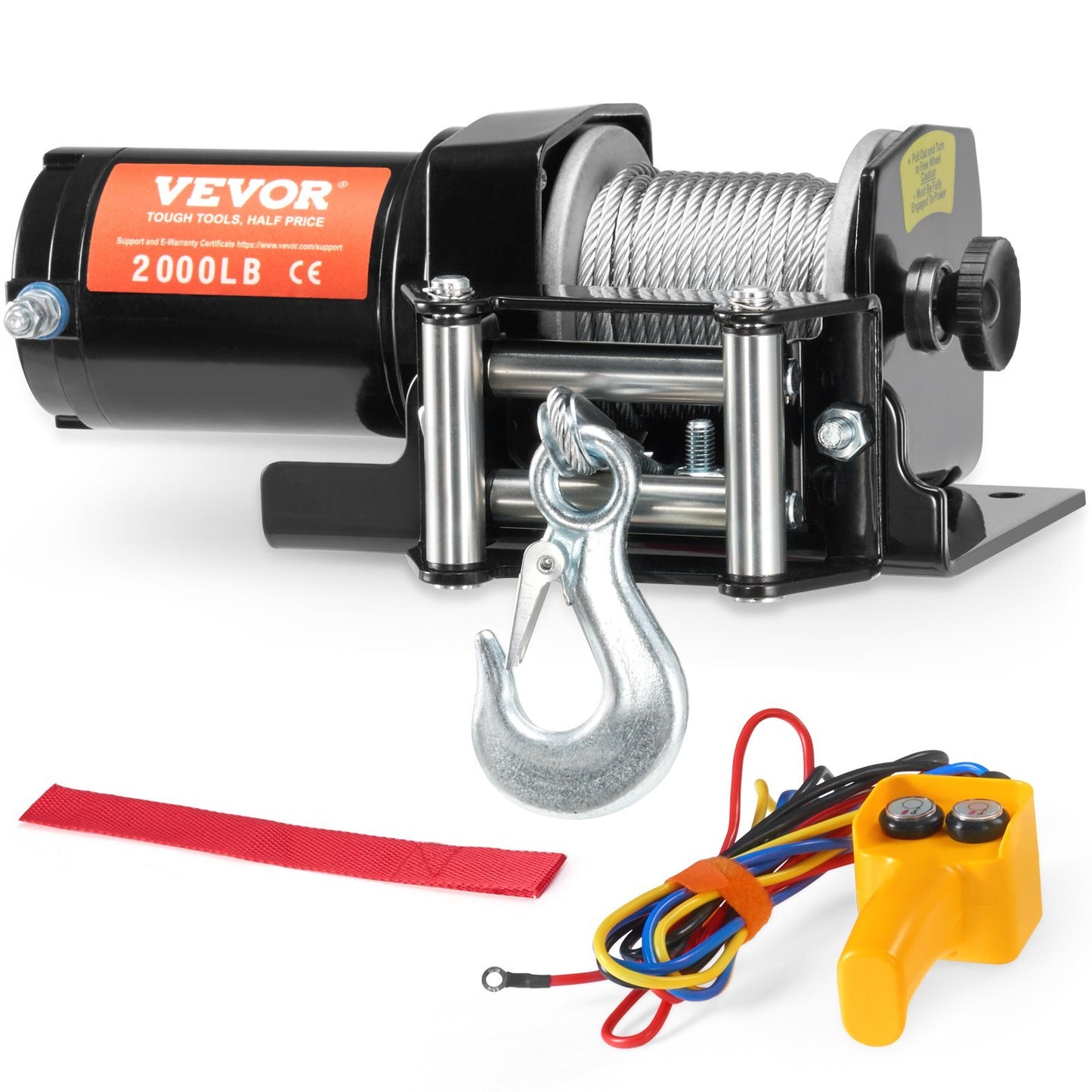 VEVOR Electric Winch ATV UTV 2000 lb Steel Cable IP 55 Waterproof - Premium Electric Winch from VEVOR - Just $100.10! Shop now at Rapidvehicles