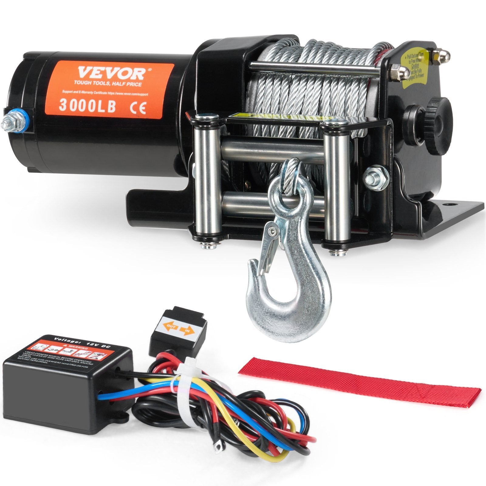 VEVOR Electric Winch ATV UTV 3000 lb Steel Cable IP55 Waterproof - Premium Electric Winch from VEVOR - Just $115.61! Shop now at Rapidvehicles