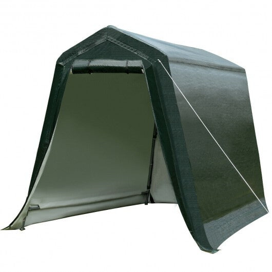 Outdoor Carport Shed with Sidewalls and Waterproof Ripstop Cover-6 x 8 ft - Color: Green - Size: 6 x 8 ft - Premium Outdoor > Outdoor Storage & Garages > Carports from Rapidvehicles - Just $186.99! Shop now at Rapidvehicles