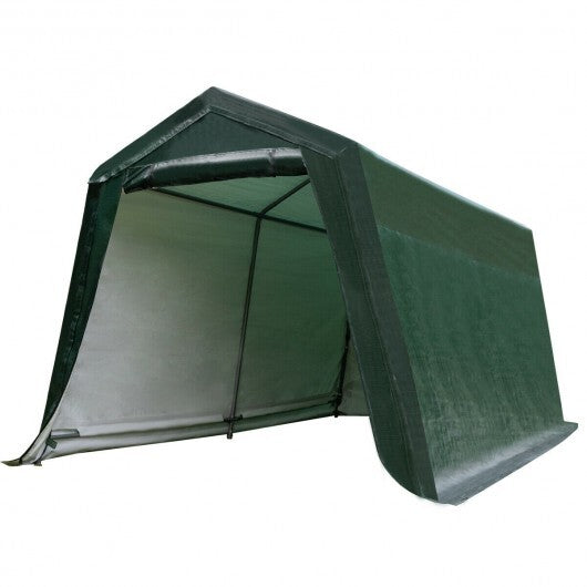 Outdoor Carport Shed with Sidewalls and Waterproof Ripstop Cover-10 x 10 ft - Color: Green - Size: 10 x 10 ft - Premium Outdoor > Outdoor Storage & Garages > Carports from Rapidvehicles - Just $286.19! Shop now at Rapidvehicles