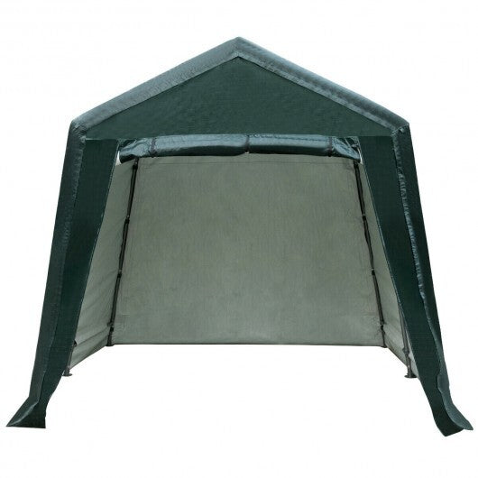 Outdoor Carport Shed with Sidewalls and Waterproof Ripstop Cover-8 x 14 ft - Color: Green - Size: 8 x 14 ft - Premium Outdoor > Outdoor Storage & Garages > Carports from Rapidvehicles - Just $273.19! Shop now at Rapidvehicles