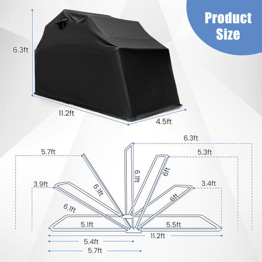 Outdoor Motorcycle Shelter Waterproof Motorbike Storage Tent with - Premium Outdoor Storage & Garages from Rapidvehicles - Just $282.08! Shop now at Rapidvehicles