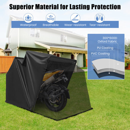 Outdoor Motorcycle Shelter Waterproof Motorbike Storage Tent with - Premium Outdoor Storage & Garages from Rapidvehicles - Just $282.08! Shop now at Rapidvehicles