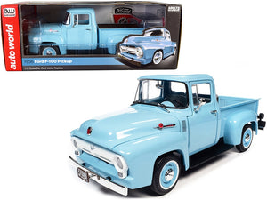 1956 Ford F-100 Mild Custom Pickup Truck Diamond Blue 1/18 Diecast Model Car by Auto World - Premium Pickup Trucks Models from Autoworld - Just $118.99! Shop now at Rapidvehicles