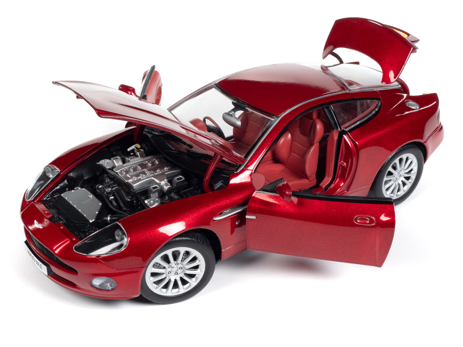 2005 Aston Martin V12 Vanquish RHD (Right Hand Drive) Toro Red Mica Metallic with Red Interior 1/18 Diecast Model Car by Auto World - Premium Aston Martin Models from Autoworld - Just $120.89! Shop now at Rapidvehicles