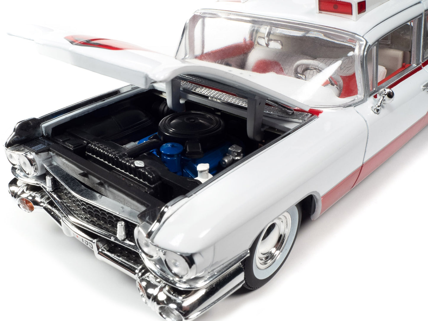 1959 Cadillac Eldorado Ambulance Red and White 1/18 Diecast Model - Premium Cadillac Models from Autoworld - Just $120.89! Shop now at Rapidvehicles