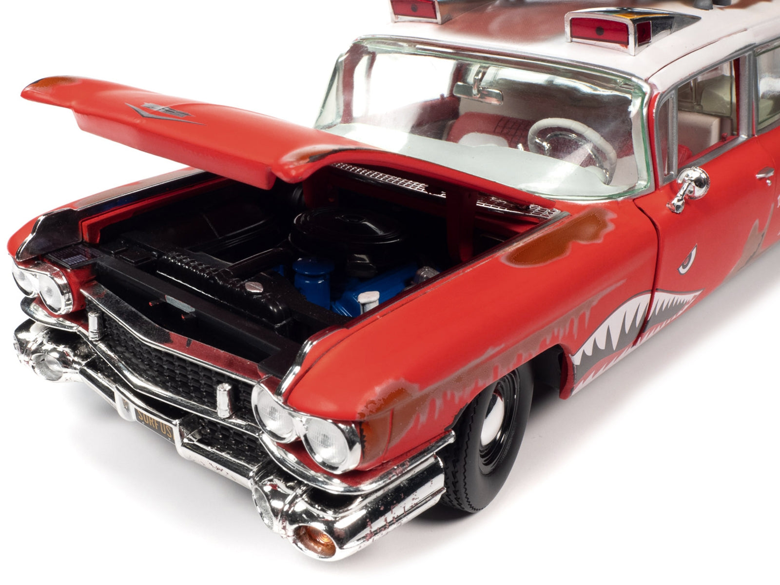 1959 Cadillac Eldorado Ambulance Red with White Top "Malibu Beach - Premium Cadillac Models from Autoworld - Just $120.99! Shop now at Rapidvehicles