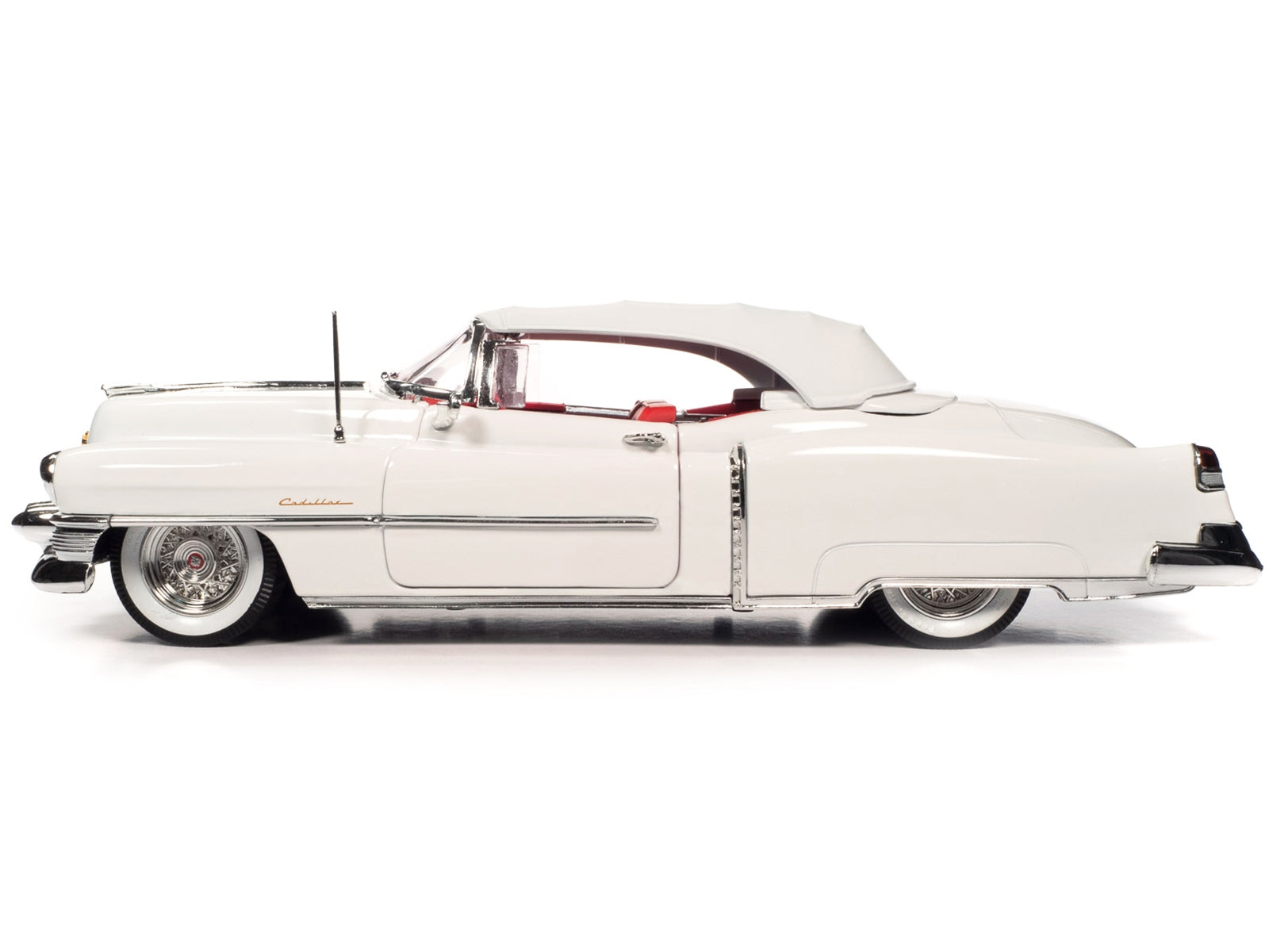 1953 Cadillac Eldorado Soft Top Alpine White with Red Interior 1/18 Diecast Model Car by Auto World - Premium Cadillac Models from Autoworld - Just $120.04! Shop now at Rapidvehicles