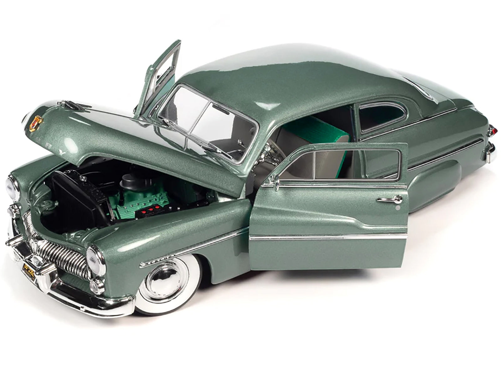 1949 Mercury Eight Coupe Berwick Green Metallic with Green and - Premium Mercury Models from Autoworld - Just $131.39! Shop now at Rapidvehicles