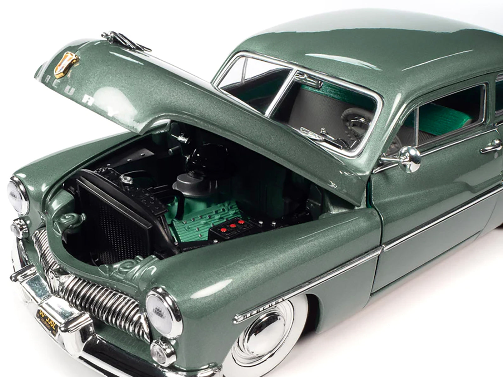 1949 Mercury Eight Coupe Berwick Green Metallic with Green and - Premium Mercury Models from Autoworld - Just $131.39! Shop now at Rapidvehicles