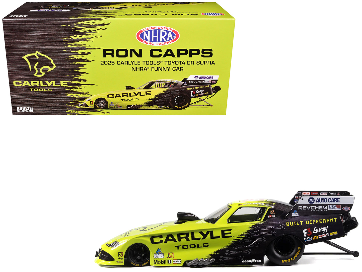 Toyota GR Supra NHRA Funny Car Ron Capps "Carlyle Tools" (2025) Limited Edition 1/24 Diecast Model by Auto World