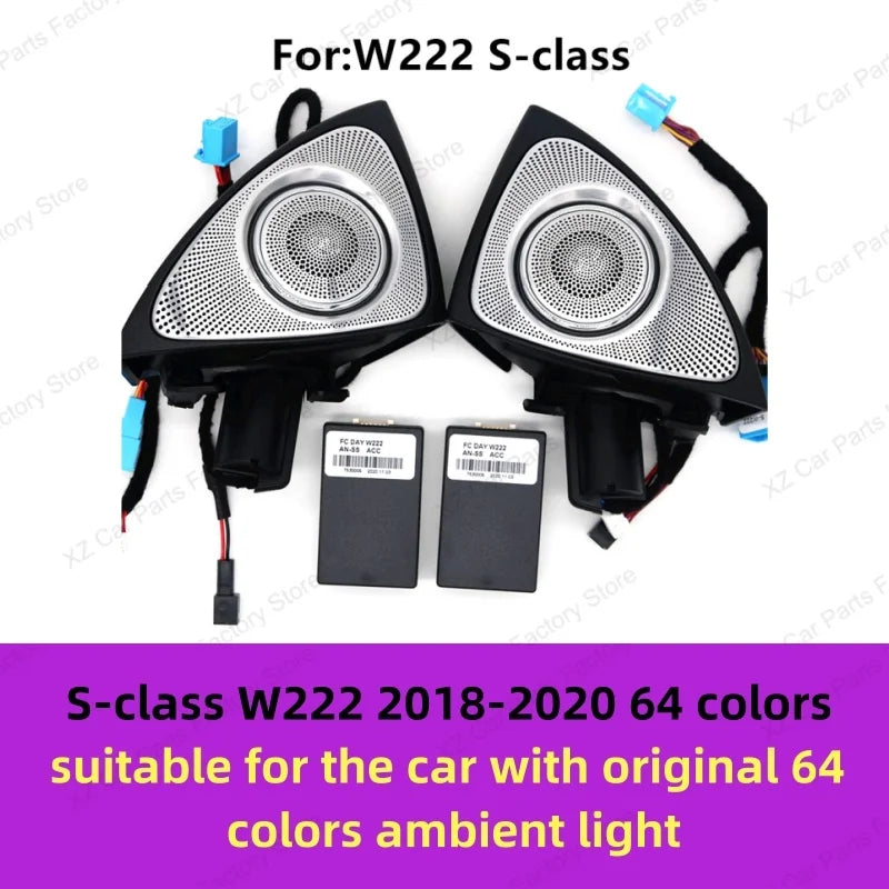 For Mercedes-benz C Glc E S W205 W213 W222 X253 64 Colors Led Rotating Tweeter Speaker Rgb Led Ambient Light 3d Horn Accessory