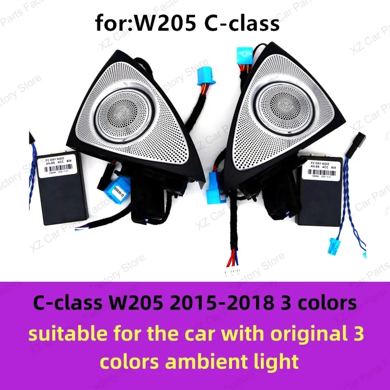 For Mercedes-benz C Glc E S W205 W213 W222 X253 64 Colors Led Rotating Tweeter Speaker Rgb Led Ambient Light 3d Horn Accessory