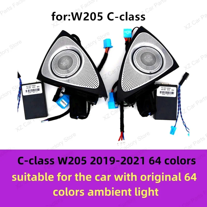 For Mercedes-benz C Glc E S W205 W213 W222 X253 64 Colors Led Rotating Tweeter Speaker Rgb Led Ambient Light 3d Horn Accessory