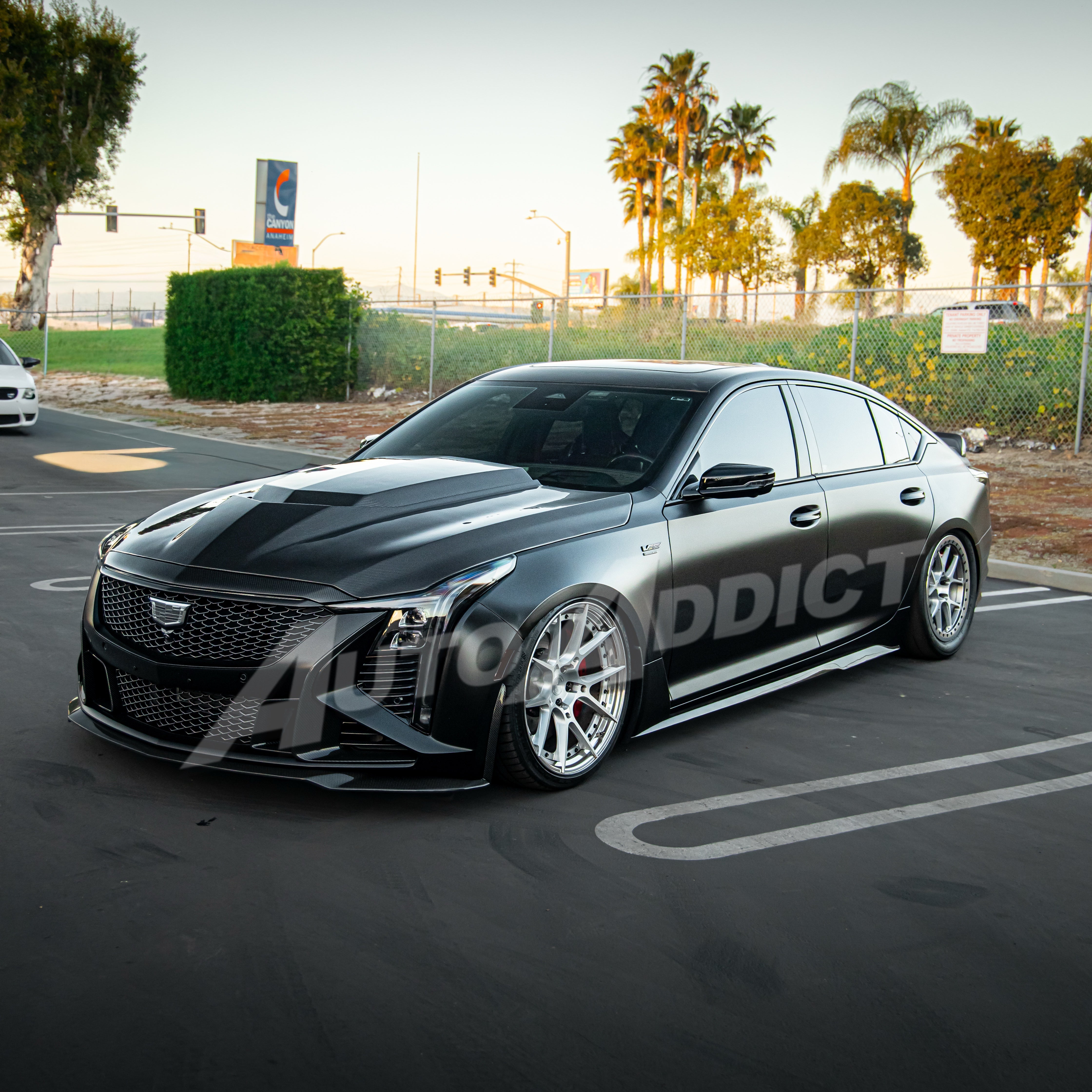 2020-2026 Cadillac CT5/V-Blackwing Heritage Spec Pre-Preg V-Shaped Double Sided Carbon Fiber Hood