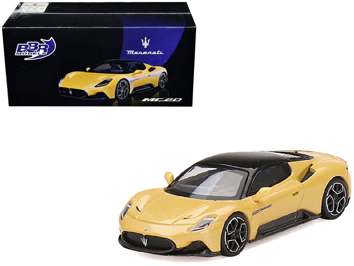 Maserati MC20 Giallo Genio Yellow with Black Top 1/64 Diecast