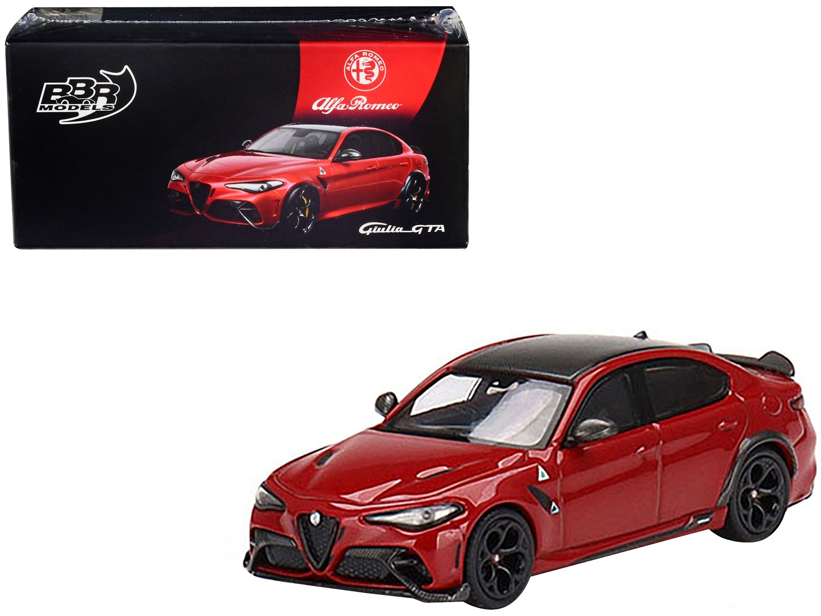 Alfa Romeo Giulia GTA Rosso GTA Red with Carbon Top 1/64 Diecast - Premium Alfa Romeo Models from BBR - Just $46.79! Shop now at Rapidvehicles