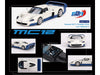 Maserati MC12 Stradale White with Blue Stripes 1/64 Diecast Model Car by BBR - Premium Maserati Models from BBR - Just $29.99! Shop now at Rapidvehicles