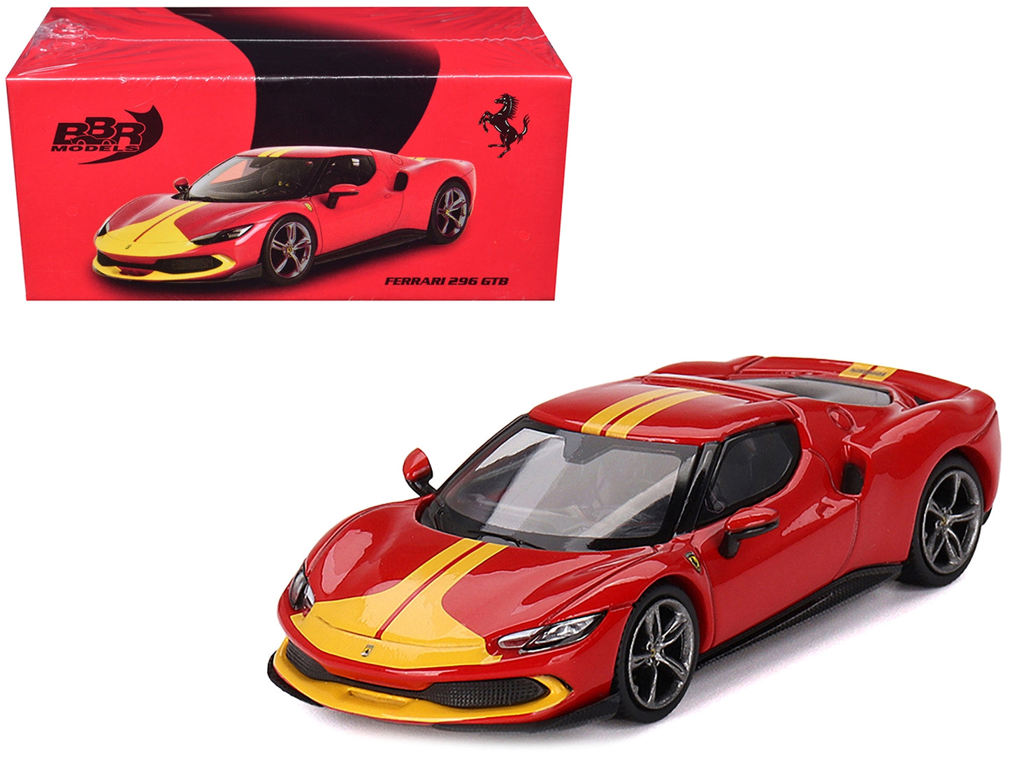 Ferrari 296 GTB Assetto Fiorano Rosso Corsa Red with Yellow - Premium Ferrari Models from BBR - Just $50.91! Shop now at Rapidvehicles