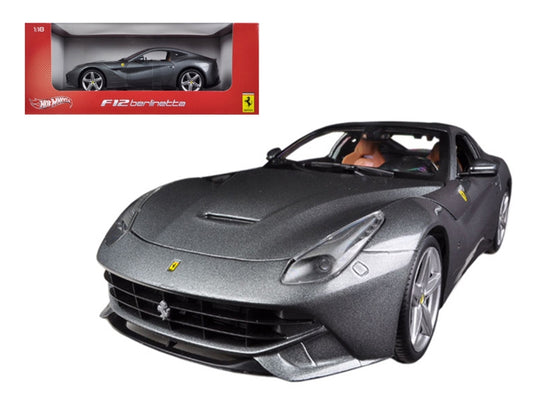 Ferrari F12 Berlinetta Grey 1/18 Diecast Car Model by Hot Wheels - Premium Ferrari Models from Hotwheels - Just $88.99! Shop now at Rapidvehicles