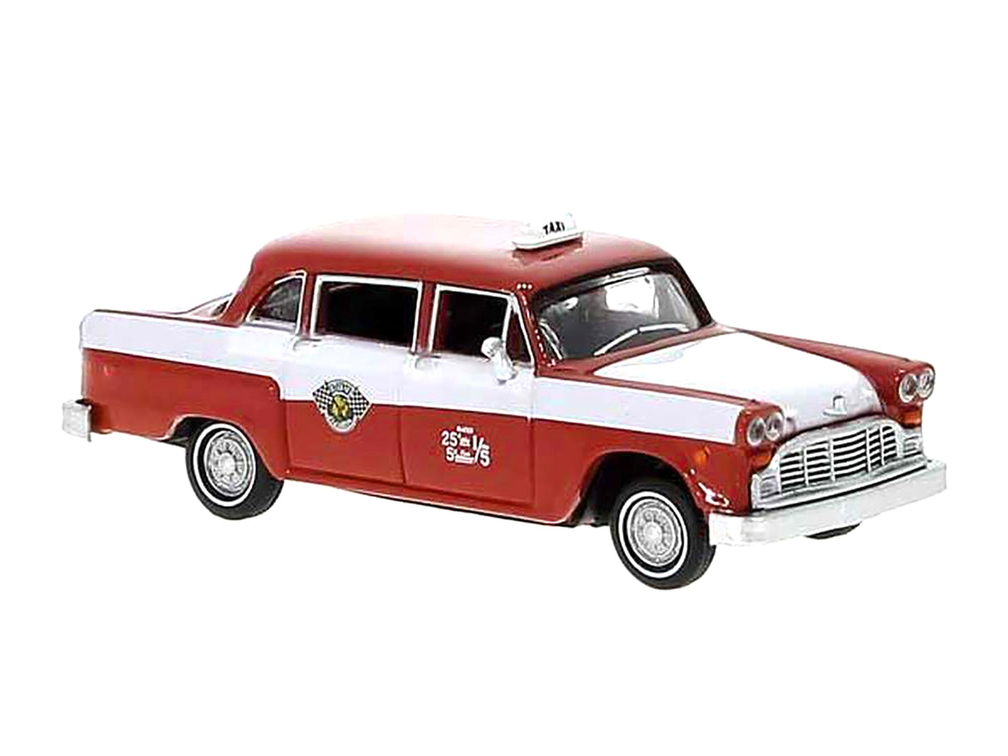 1974 Checker Cab Red and White "Kalamazoo" 1/87 (HO) Scale Model - Premium Taxi Models from Brekina - Just $47.99! Shop now at Rapidvehicles