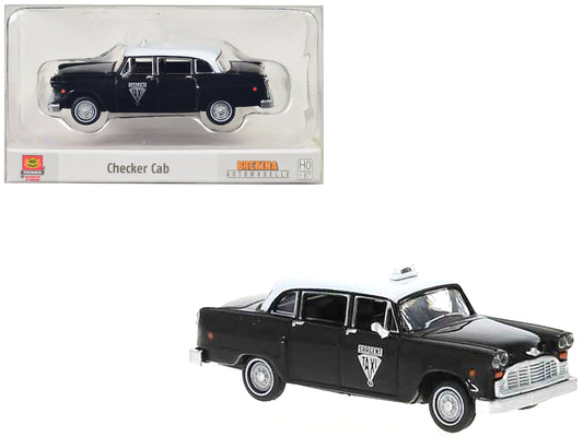 1974 Checker Cab Black and White "Winnipeg" 1/87 (HO) Scale Model Car by Brekina free shipping USA