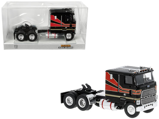 1978 Ford CLT 9000 Truck Tractor Black with Red Stripes 1/87 (HO)