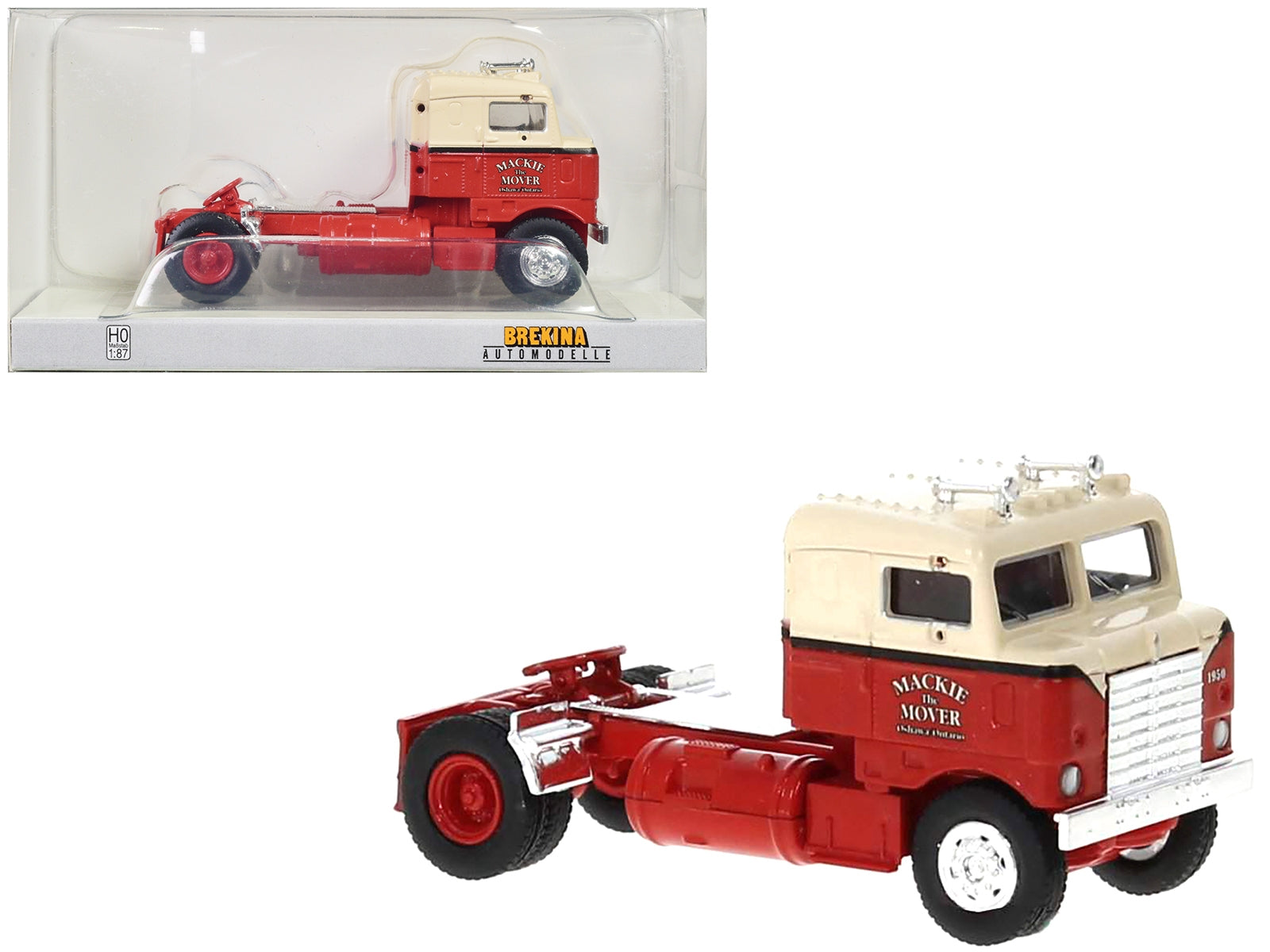 1950 Kenworth Bullnose Truck Tractor Red and Beige "Mackie the - Premium Taxi Models from Brekina - Just $57.99! Shop now at Rapidvehicles