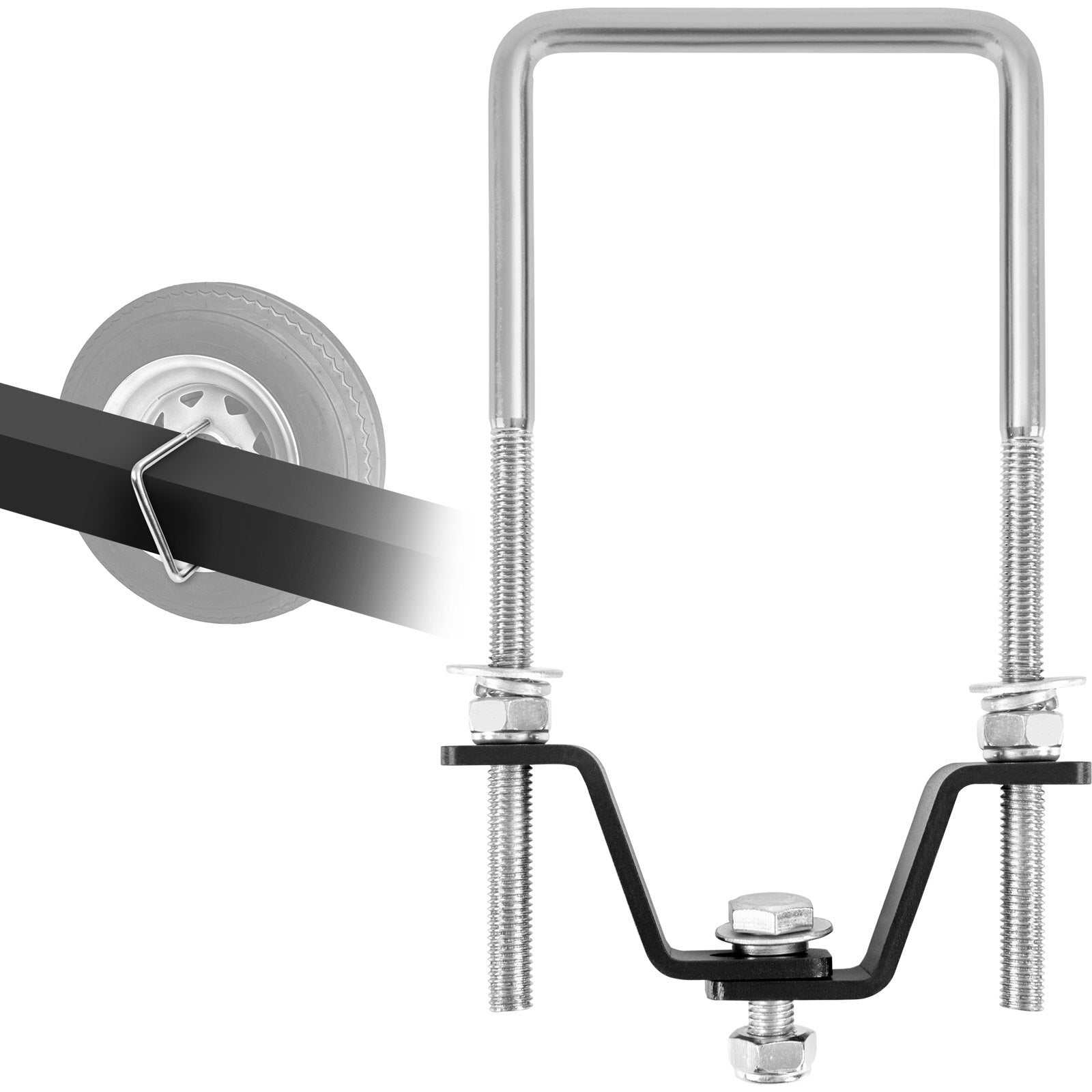 VEVOR Spare Tire Carrier, U-Bolt Zinc Plated Spare Tire Mount Bracket Side Mount with Lock, 160 lbs Capacity, 4 & 5 Lugs Wheels on 4", 4.5", 5" Bolt Patterns, for Trailer Tongue, Marine Trailer - Premium Spare Tire Carrier from VEVOR - Just $30.38! Shop now at Rapidvehicles