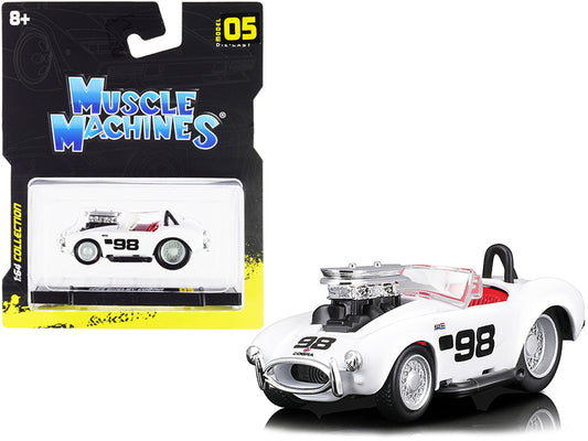 1964 Shelby Cobra #98 White with Red Interior 1/64 Diecast Model - Premium  from Rapidvehicles - Just $25.99! Shop now at Rapidvehicles