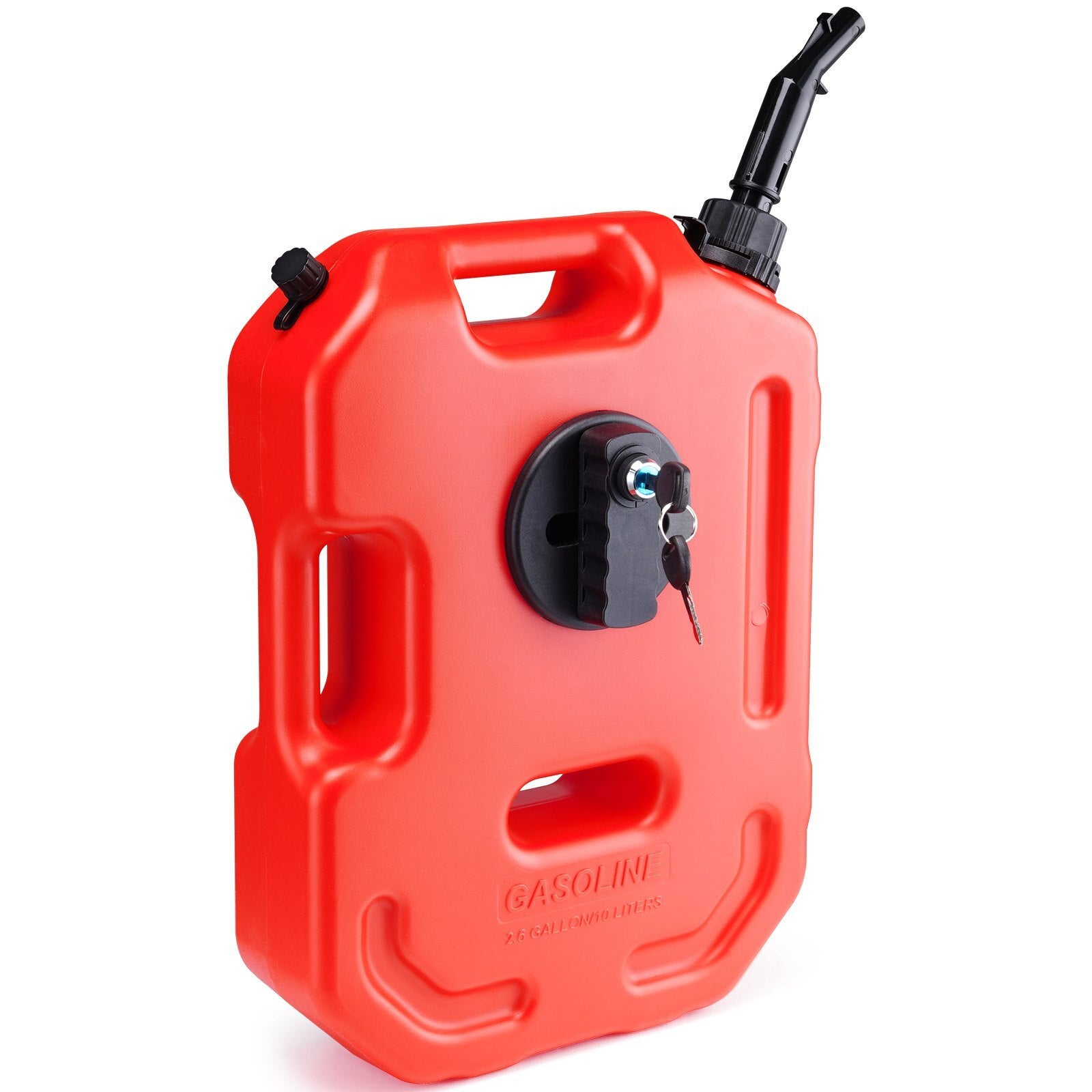 VEVOR Gas Can, 2.64 Gallon/10L, Fuel Tank with Spout and Lockable Bracket, Storage Gasoline Container, Auto-Off Function & Adjustable Flow Rate, Compatible with Most Cars Motorcycle SUV ATV UTV, Red - Premium Jerry Cans from VEVOR - Just $48.99! Shop now at Rapidvehicles