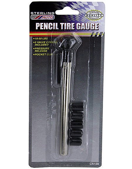 Pencil Tire Gauge with Valve Covers ( Case of 48 ) - Premium Auto Care & Maintenance from Rapidvehicles - Just $88.99! Shop now at Rapidvehicles