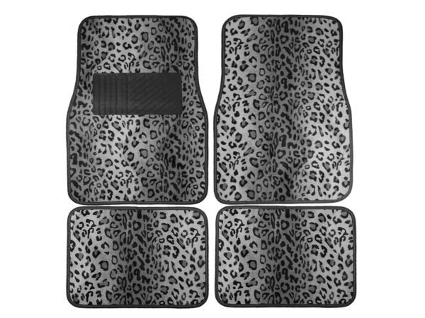 Leopard Print Universal Auto Carpet Mats Set ( Case of 4 ) - Premium Auto Interior Accessories from Rapidvehicles - Just $72.99! Shop now at Rapidvehicles