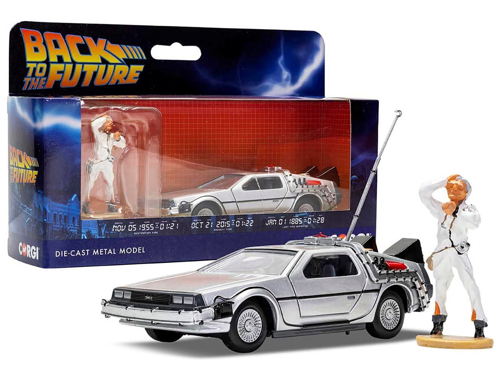 DMC DeLorean Time Machine with Doc Brown Figure "Back to the - Premium Movie/TV Series Models from Corgi - Just $64.79! Shop now at Rapidvehicles