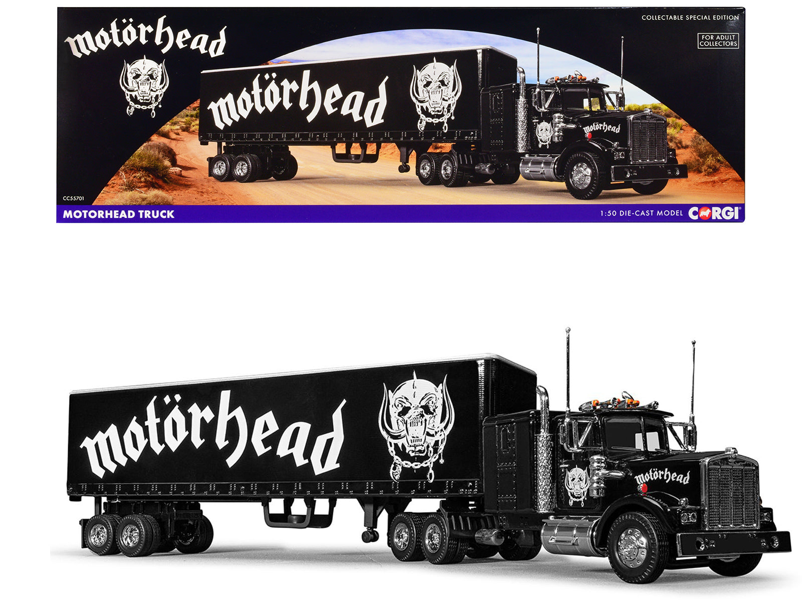 "Motorhead" Transport Truck Black 1/50 Diecast Model by Corgi free shipping USA