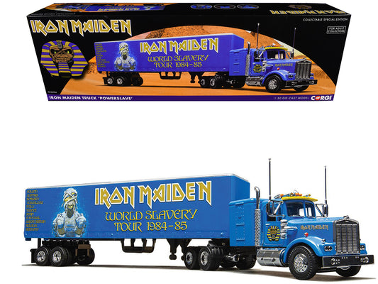 Iron Maiden "Powerslave" Transport Truck Blue "World Slavery Tour 1984-85" 1/50 Diecast Model by Corgi
