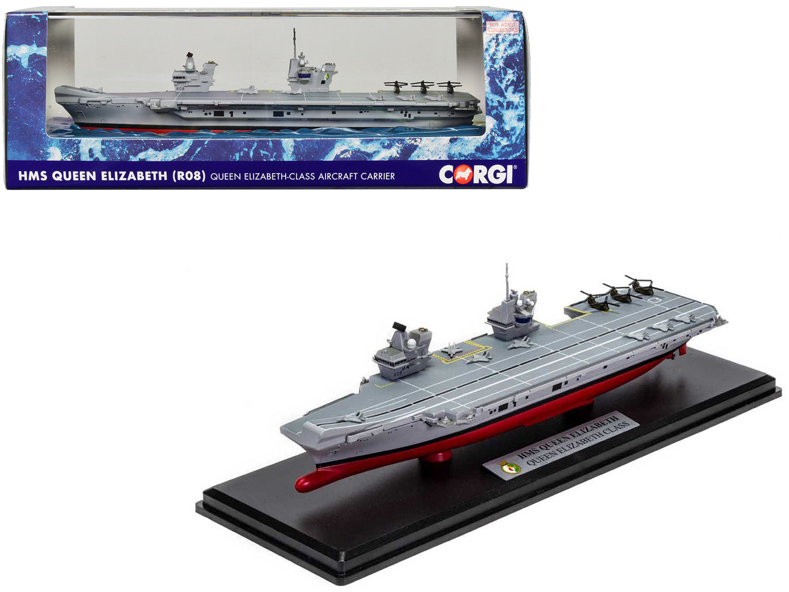 HMS Queen Elizabeth (R08) Aircraft Carrier "Queen Elizabeth-Class" British Royal Navy "Naval Power" Series 1/1250 Diecast Model by Corgi free shipping USA