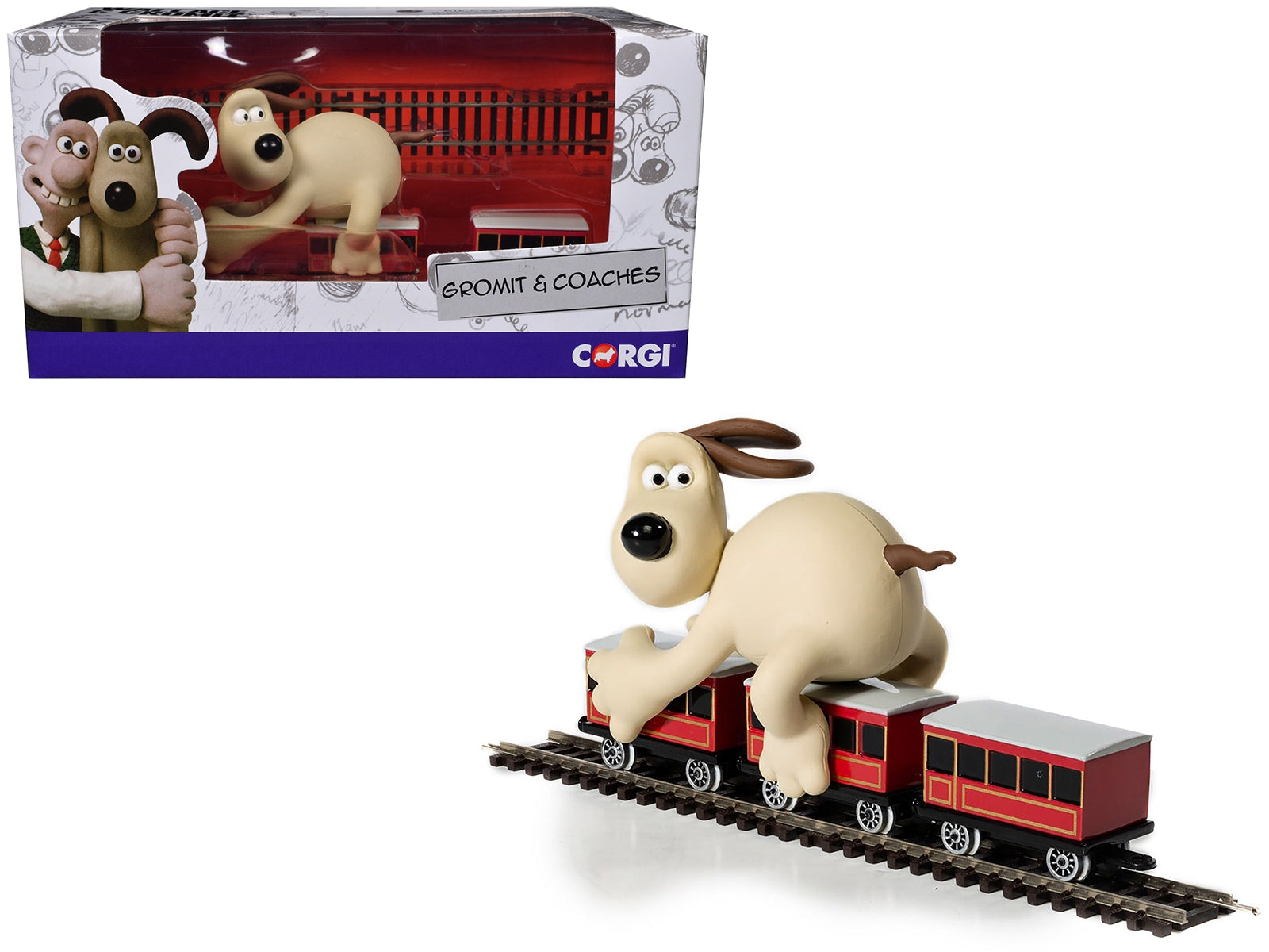 Train Coaches and Gromit Figure 5 piece Set "The Wrong Trousers" (1993) Movie "Wallace & Gromit" Diecast Model Car by Corgi - Premium Figures from Corgi - Just $58.64! Shop now at Rapidvehicles