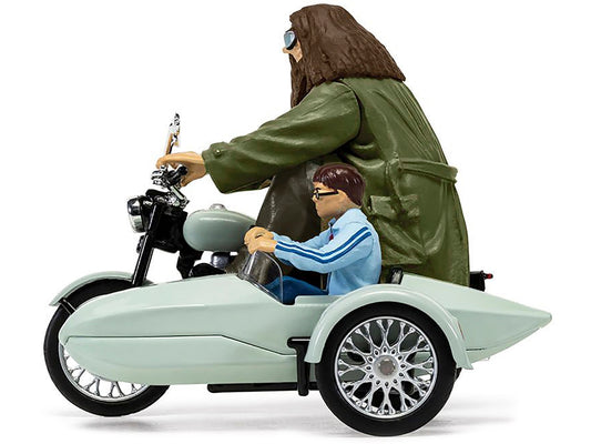 Motorcycle and Sidecar Light Green with Harry and Hagrid Figures "Harry Potter and the Deathly Hallows Part 1" (2010) Movie Diecast Motorcycle Model  by Corgi - Premium Movie/TV Series Models from Corgi - Just $62.49! Shop now at Rapidvehicles