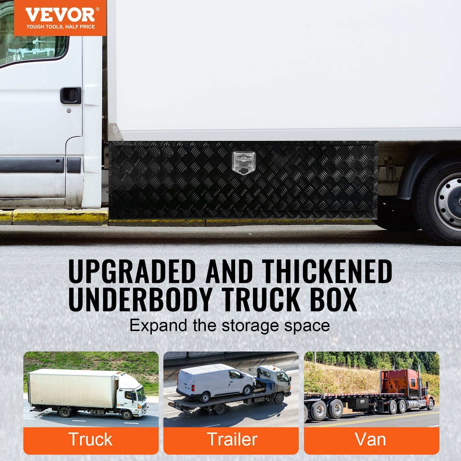 VEVOR Underbody Aluminum Truck Tool Box 60" x 17" x 18" Trailer RV Tool Storage - Premium Truck Tool Boxes from VEVOR - Just $577.99! Shop now at Rapidvehicles