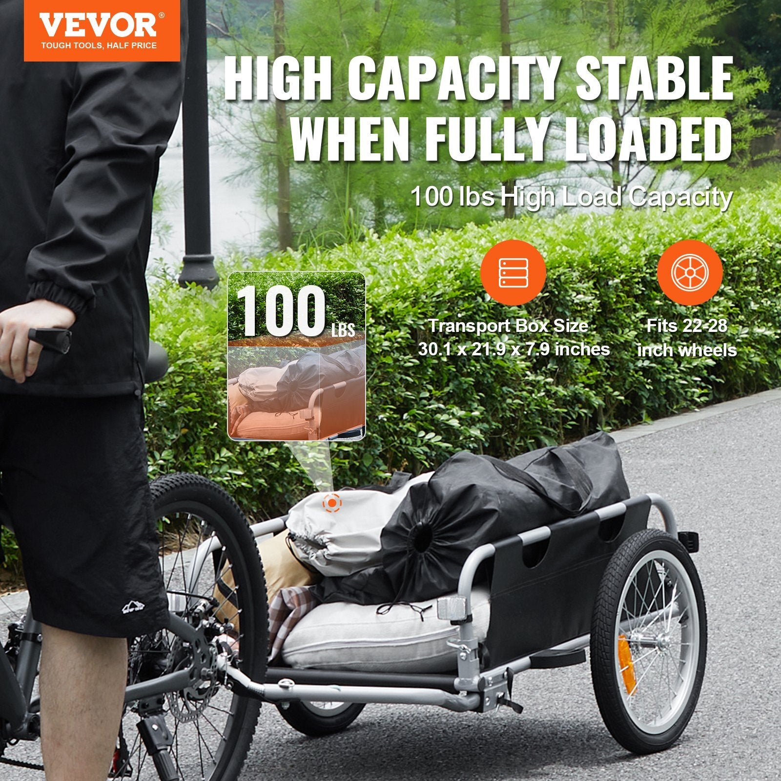 VEVOR Bike Cargo Trailer, 100 lbs Load Capacity, Heavy-Duty - Premium Cargo Trailers from VEVOR - Just $197.39! Shop now at Rapidvehicles