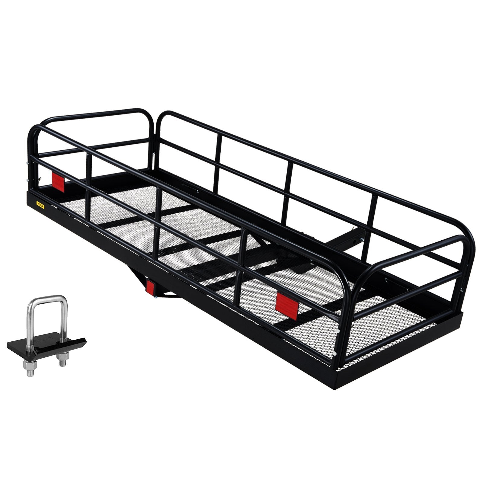 VEVOR Hitch Cargo Carrier, 60 x 24 x 14 in Folding Trailer Hitch Mounted Steel Cargo Basket, 400lbs Loading Capacity Luggage Carrier Rack with Stabilizer, Fits 2" Hitch Receiver for SUV Truck Pickup - Premium Cargo Carrier from VEVOR - Just $191.09! Shop now at Rapidvehicles